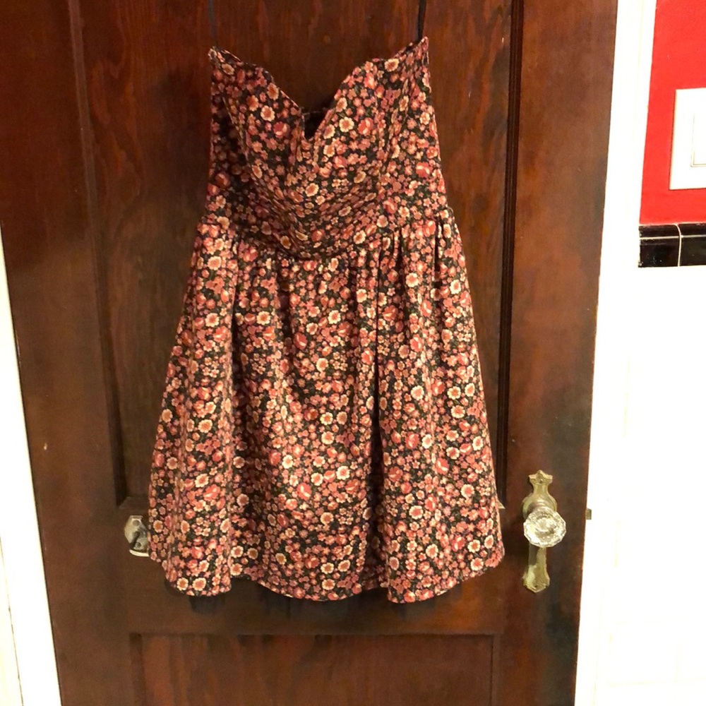 Strapless floral dress